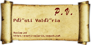Pásti Valéria névjegykártya